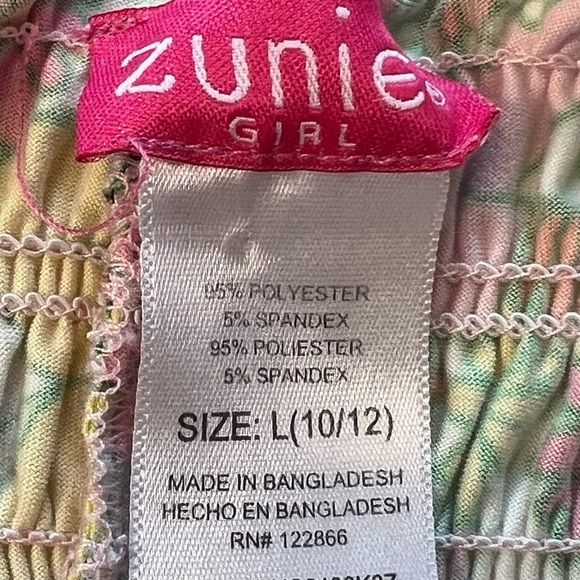 Zunie girl set of 2 sleeveless dresses size large 10/12 colorful spring summer - Picture 7 of 7